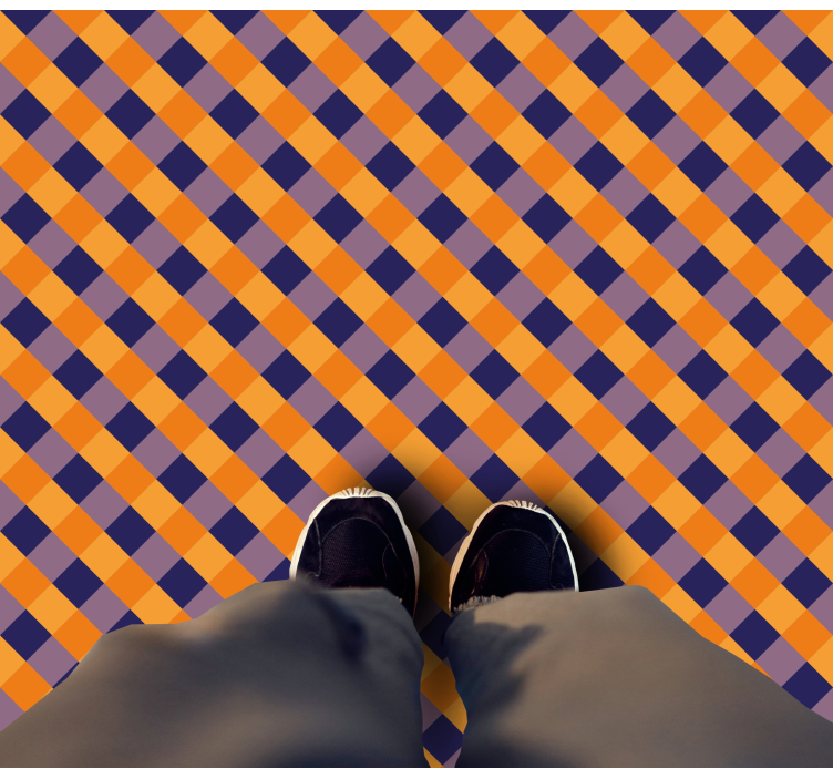 pruhovaný vinylový koberec diagonálne farebné bloky - Tenstickers