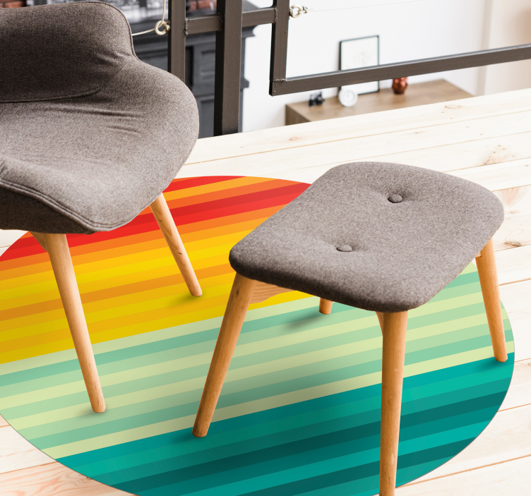 pruhovaný vinylový koberec kruh dúhových pruhov - Tenstickers