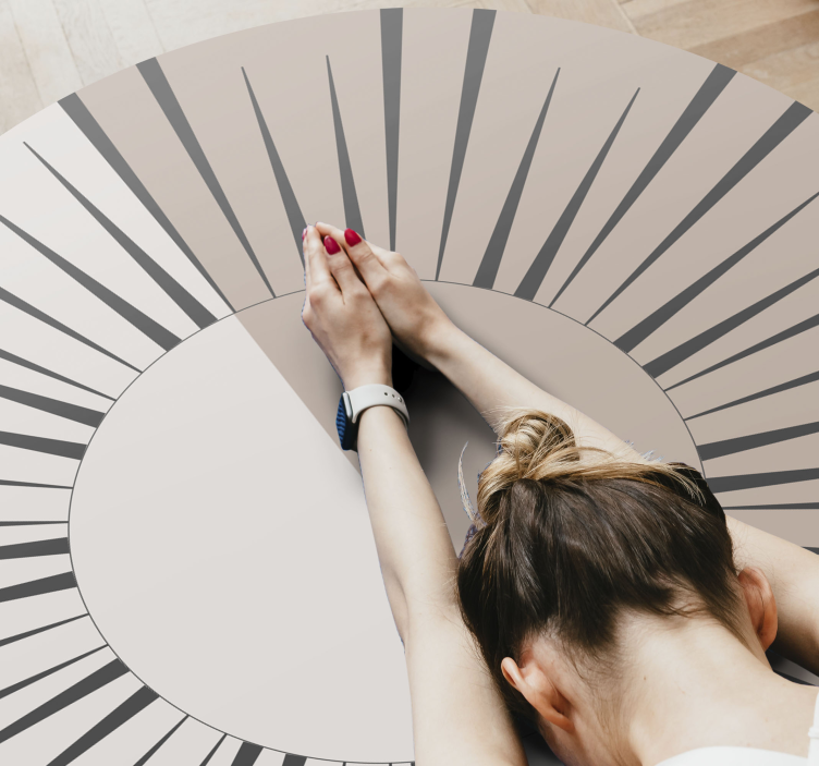 pruhovaný vinylový koberec kruhový dizajn sunburst - Tenstickers