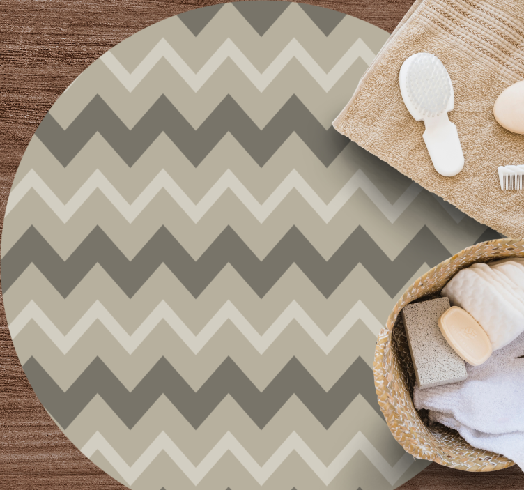 pruhovaný vinylový koberec kruhy s chevronovým vzorom - Tenstickers