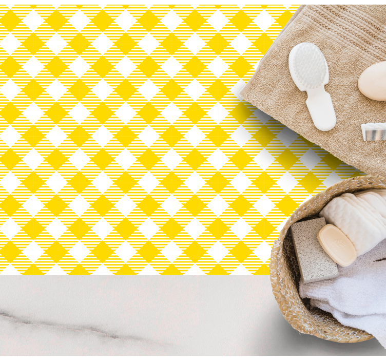 pruhovaný vinylový koberec motív žltého diamantu - Tenstickers