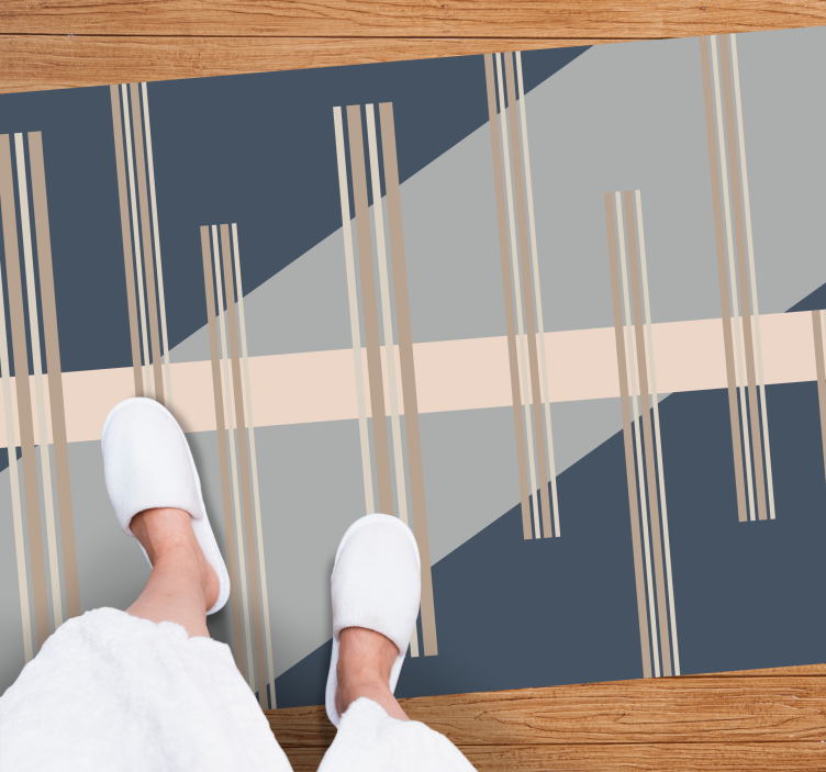 pruhovaný vinylový koberec pruhovaná estetika - Tenstickers