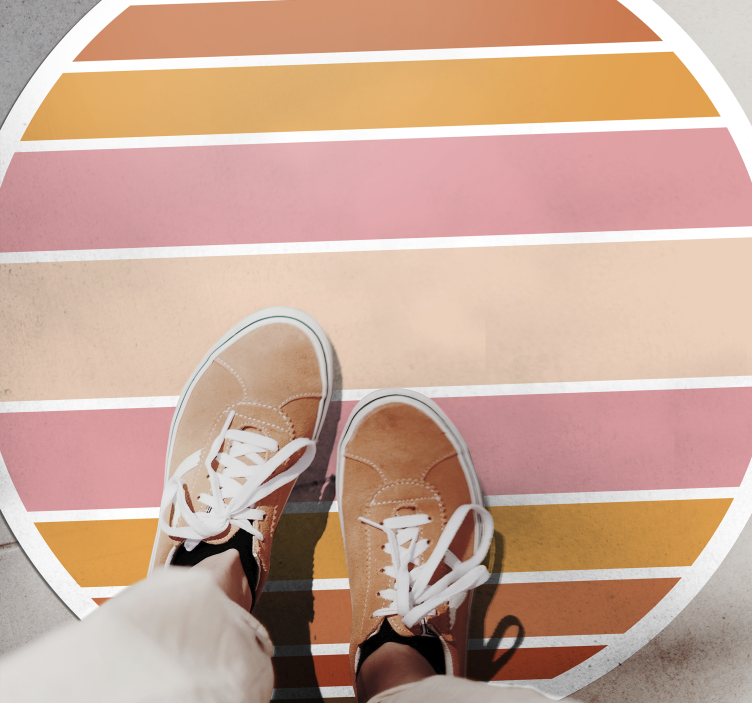 pruhovaný vinylový koberec pruhovaný oválny dizajn - Tenstickers