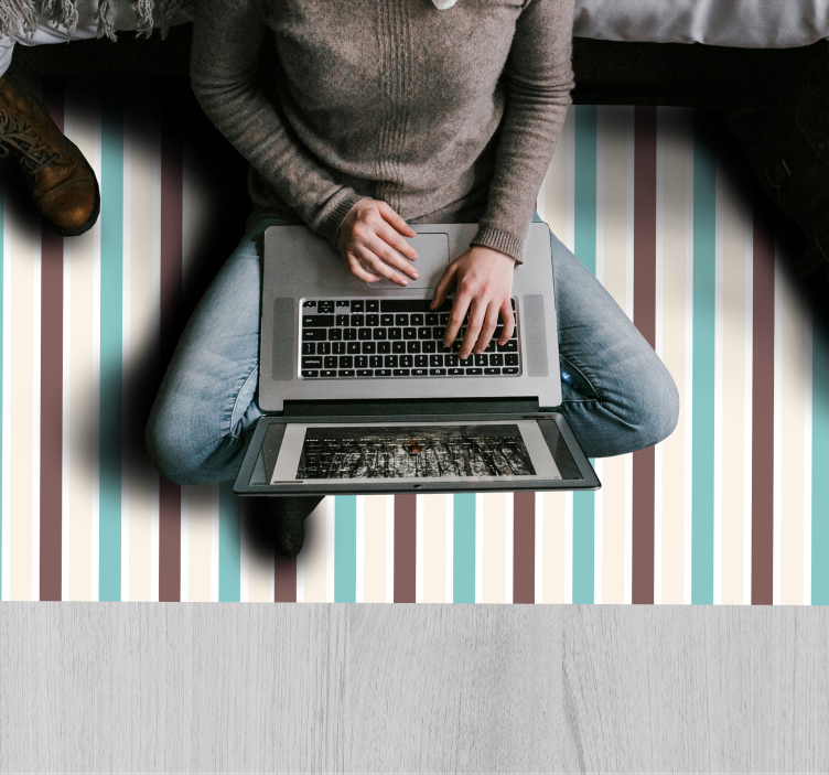 pruhovaný vinylový koberec spektrum modrých pruhov - Tenstickers