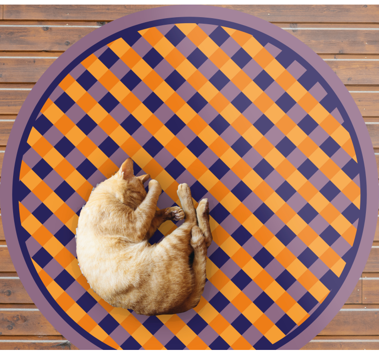 pruhovaný vinylový koberec tučný kockovaný vzor - Tenstickers