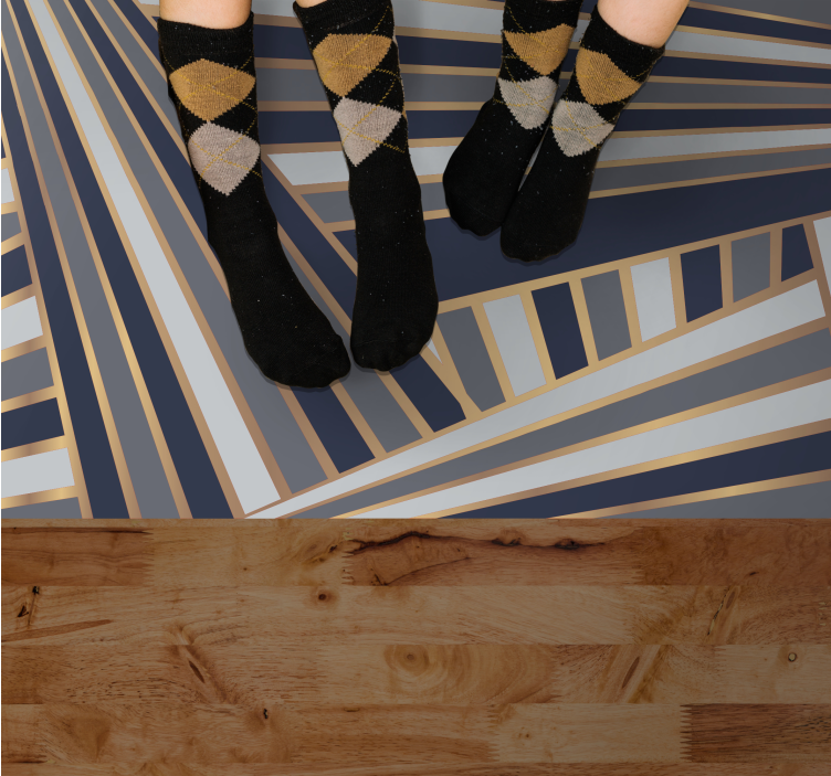 pruhovaný vinylový koberec výrazný sivý motív - Tenstickers