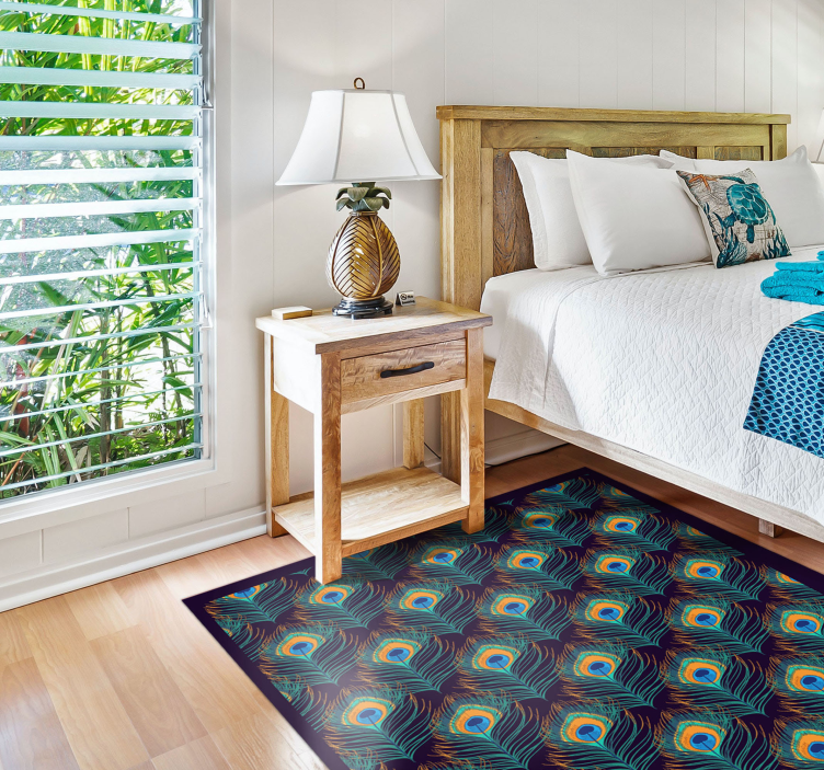 Realistický koberec s potlačou páv - Tenstickers