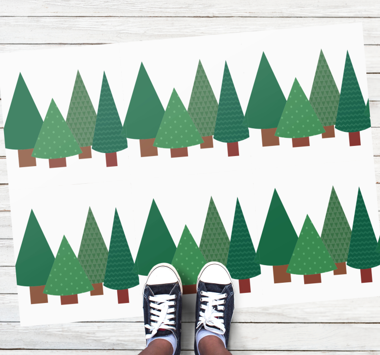 Patchwork vzor vianočný stromček vintage koberec - Tenstickers