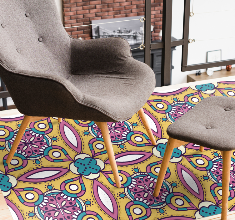 Vinylové koberčeky retro mandaly - Tenstickers