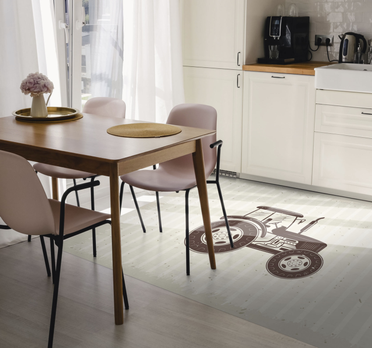 Vintage poľnohospodársky traktor vintage vinylový koberec - Tenstickers