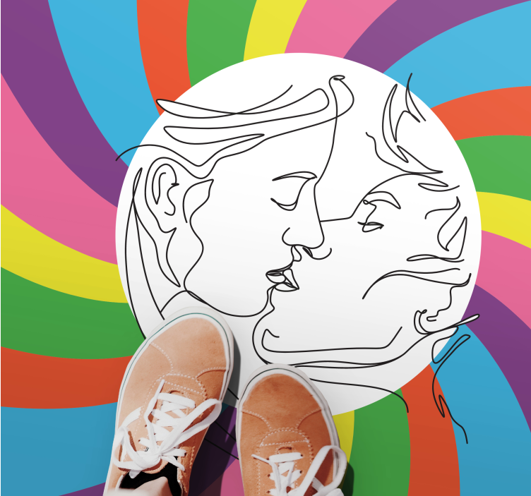 Iný vinylový koberec pre deti farebná silueta bozku - Tenstickers