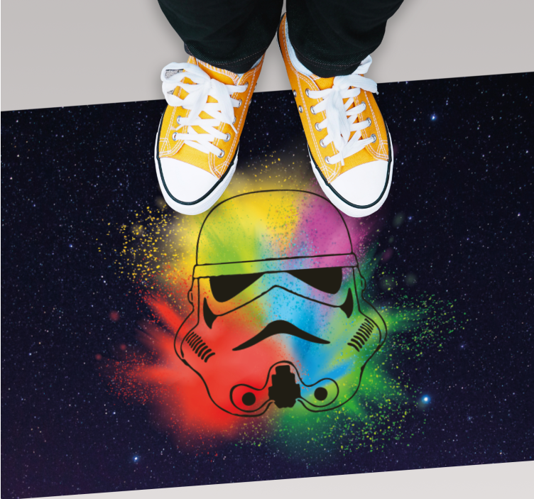 rôzne vinylové koberce pre deti farebná tvár stormtroopera - Tenstickers
