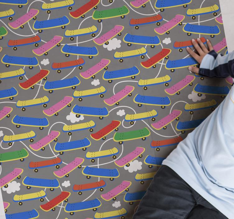 rôzne vinylové koberce pre deti skateboard vzor - Tenstickers