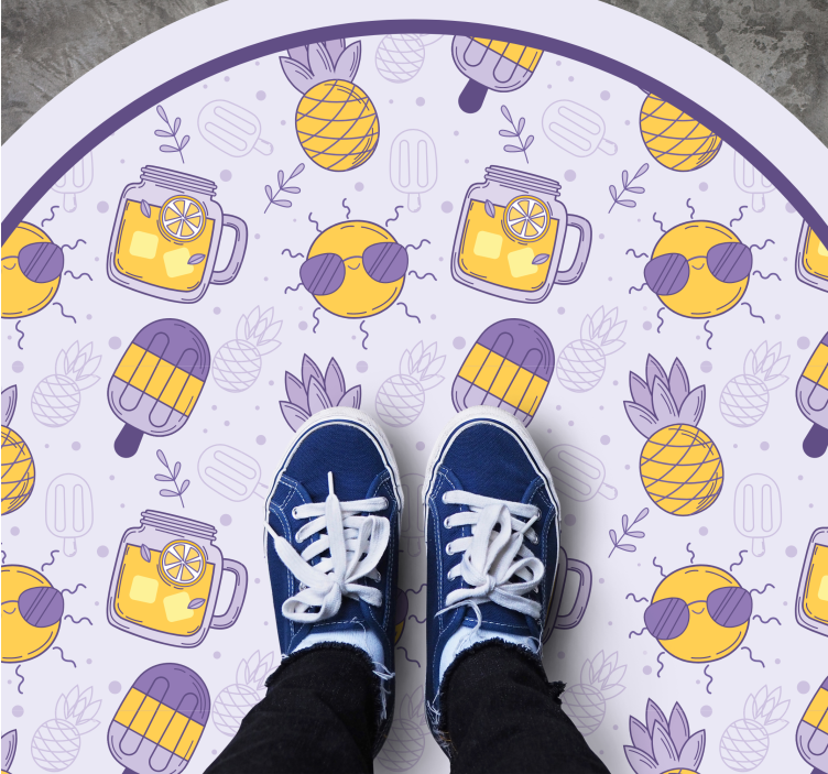 rôzne vinylové koberce pre deti tropická letná zábava - Tenstickers