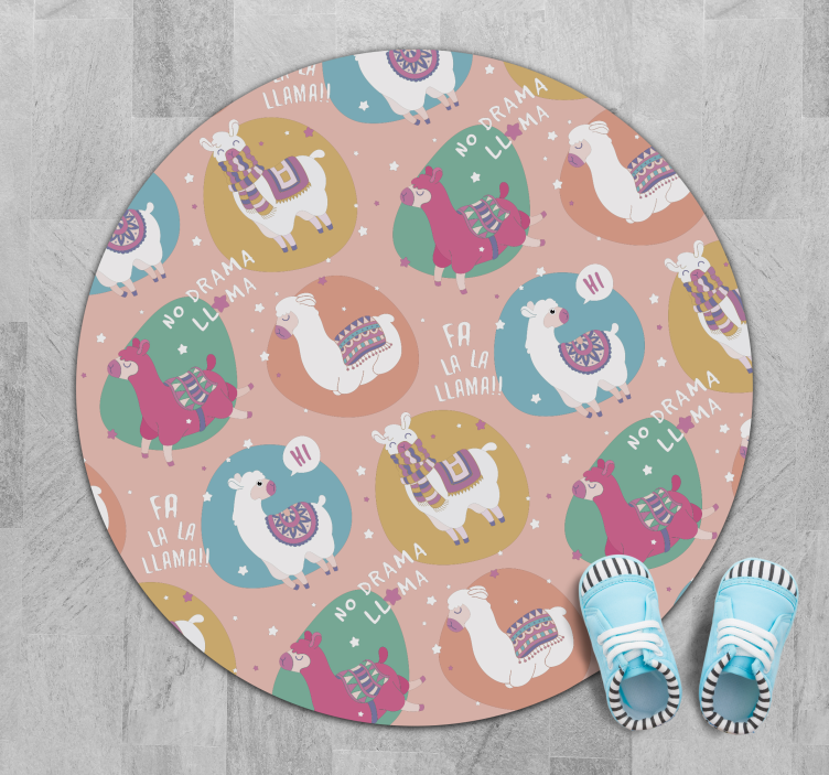 rôzne vinylové koberce pre deti živý kruh lamy - Tenstickers