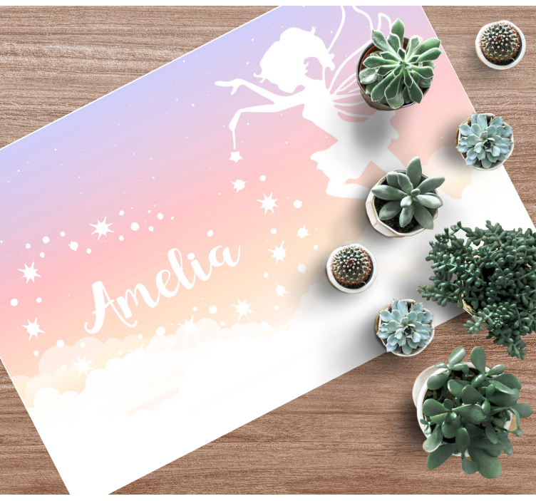 Detský vinylový koberec rozprávkové kúzlo s menom princeznej - Tenstickers