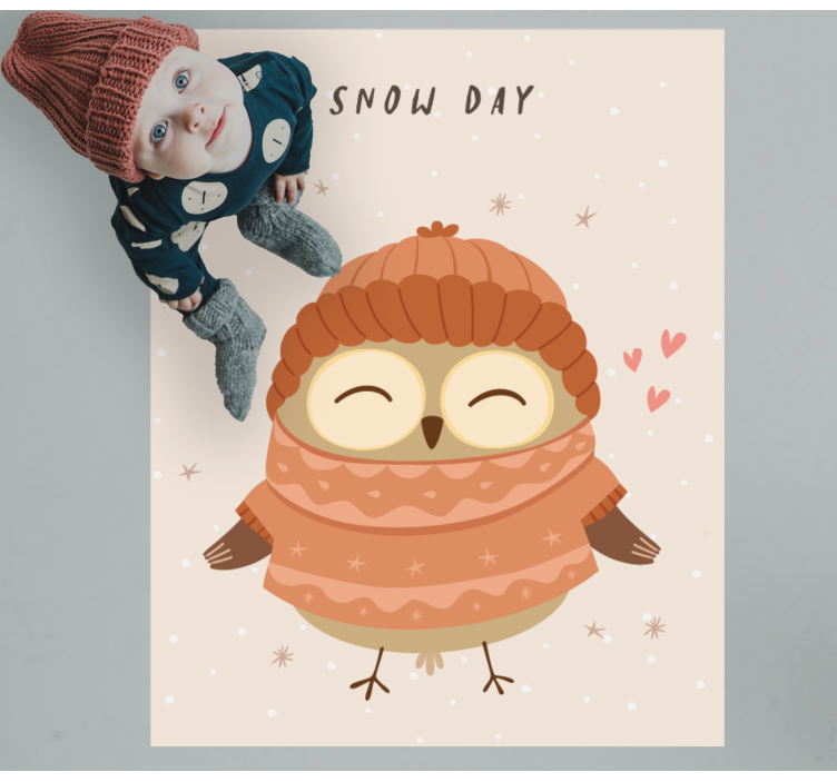 Roztomilý dizajnový koberec do spálne sovy - Tenstickers