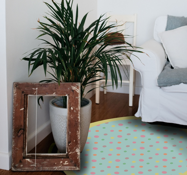 Ružové a modré bodkované geometrické vinylové koberce - Tenstickers