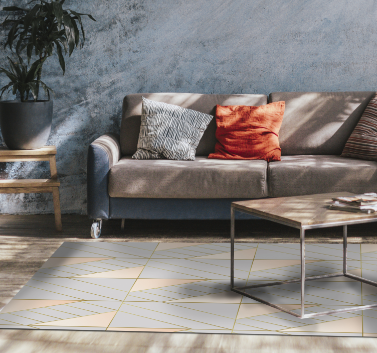 Ružový a sivý koberec do izby v štýle art deco - Tenstickers