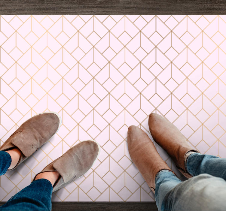 Ružový koberec s ryhovým vzorom - Tenstickers