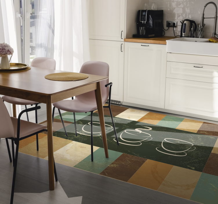 šálka kávy vlastný koberec - Tenstickers