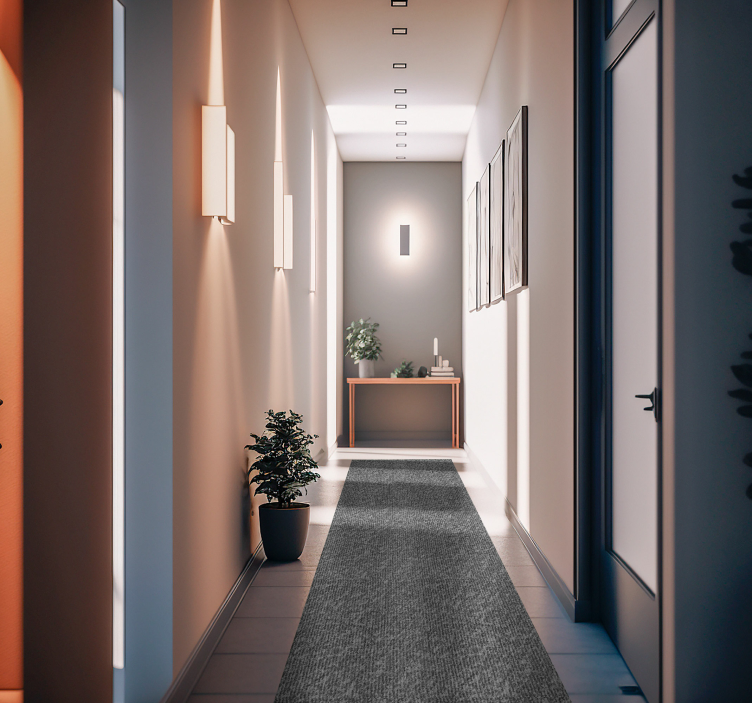 Sivý jednofarebný látkový moderný koberec do predsiene - Tenstickers