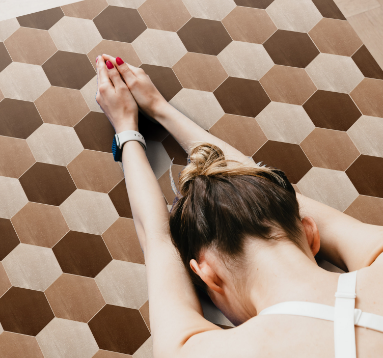 šesťuholníkový drevený vinylový koberec - Tenstickers