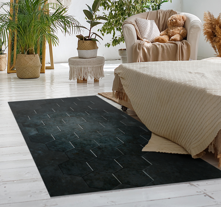 Kamenný vinylový koberec so šesťhrannou betónovou textúrou - Tenstickers