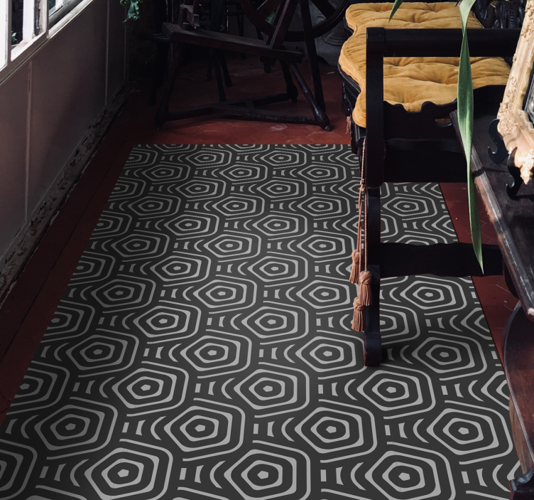 šesťuholníky šedé tóny geometrické koberce - Tenstickers