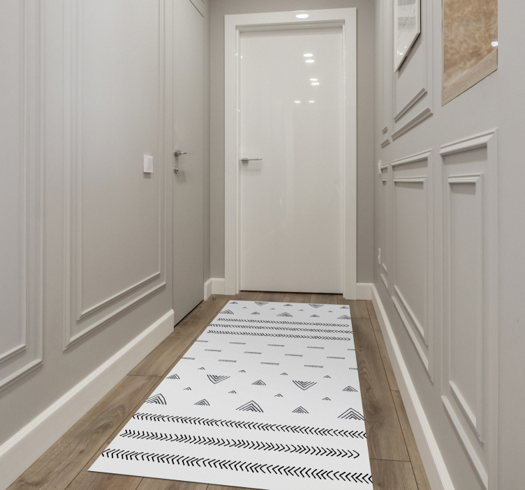 Severské čiernobiele pruhy vinylový koberec - Tenstickers