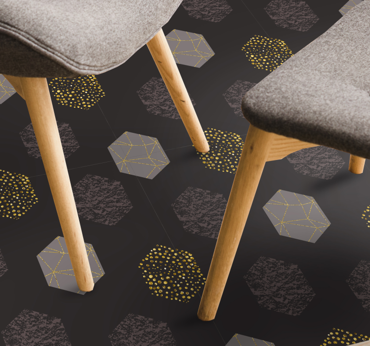 Severské zlaté šesťuholníky geometrické koberce - Tenstickers