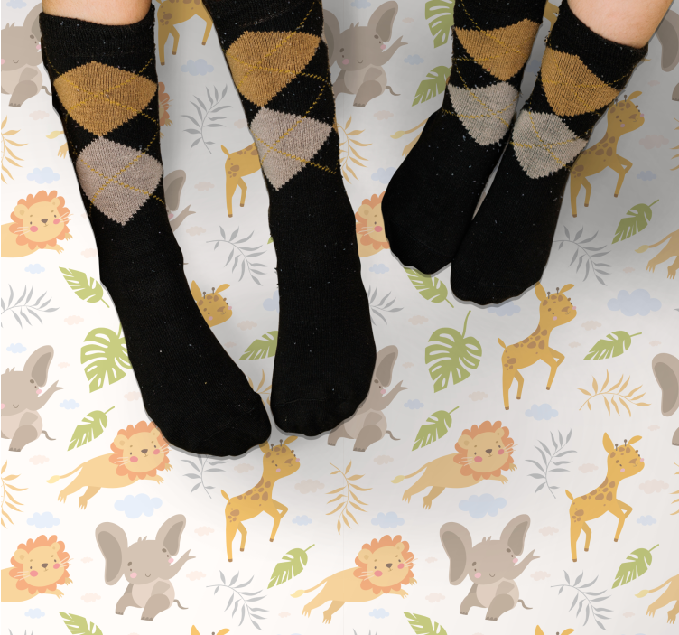 Severský minimalistický safari detský vinylový koberec - Tenstickers