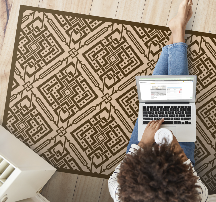 vinylový koberec do obývačky elegantný geometrický prvok - Tenstickers