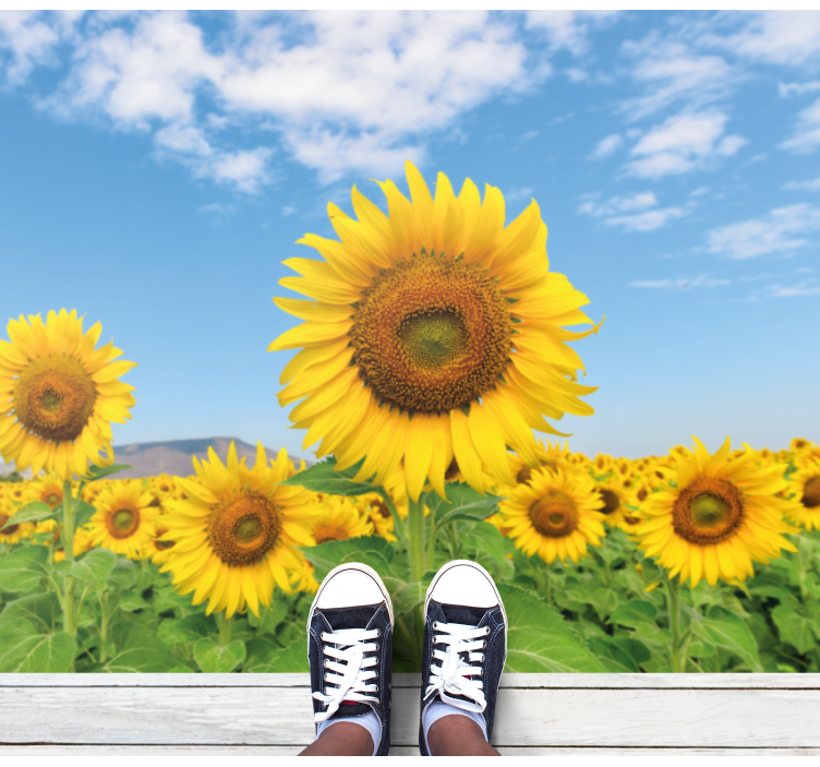 Slnečný kvetinový vinylový koberec - Tenstickers