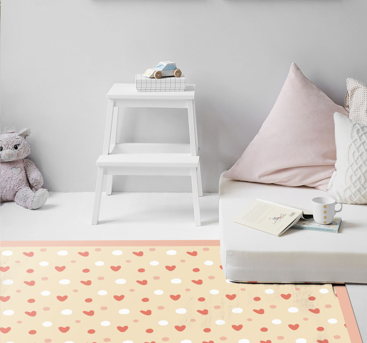 Srdce a polka bodky geometrické vinylové koberčeky - Tenstickers