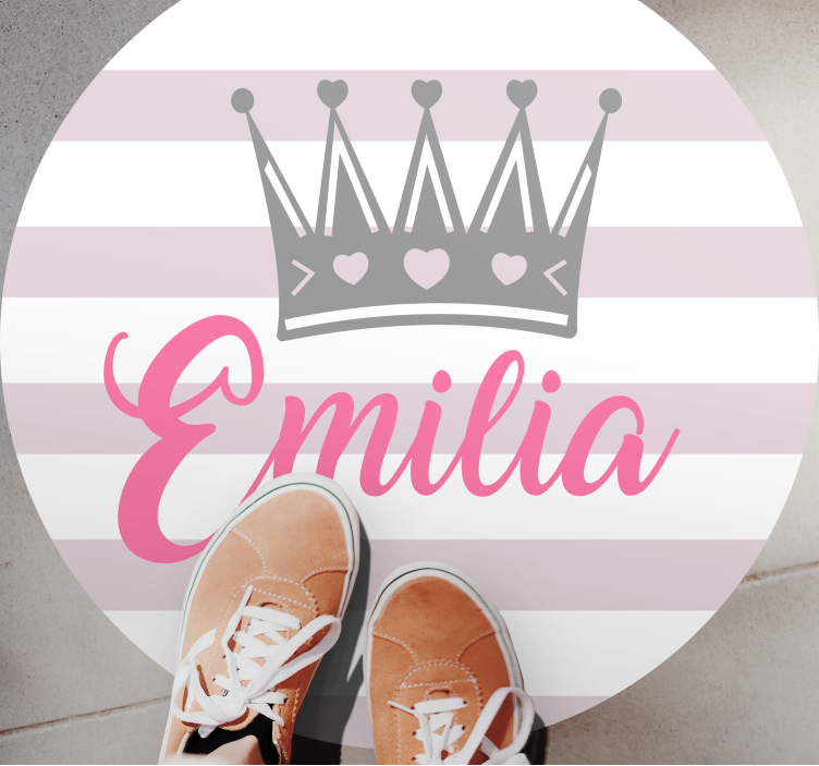 Strieborná korunka s ružovým názvom personalizovaná podložka - Tenstickers