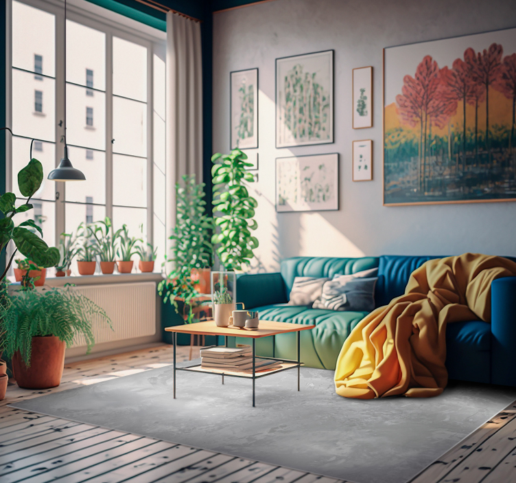 Vinylový koberec zo šedého betónového kameňa - Tenstickers