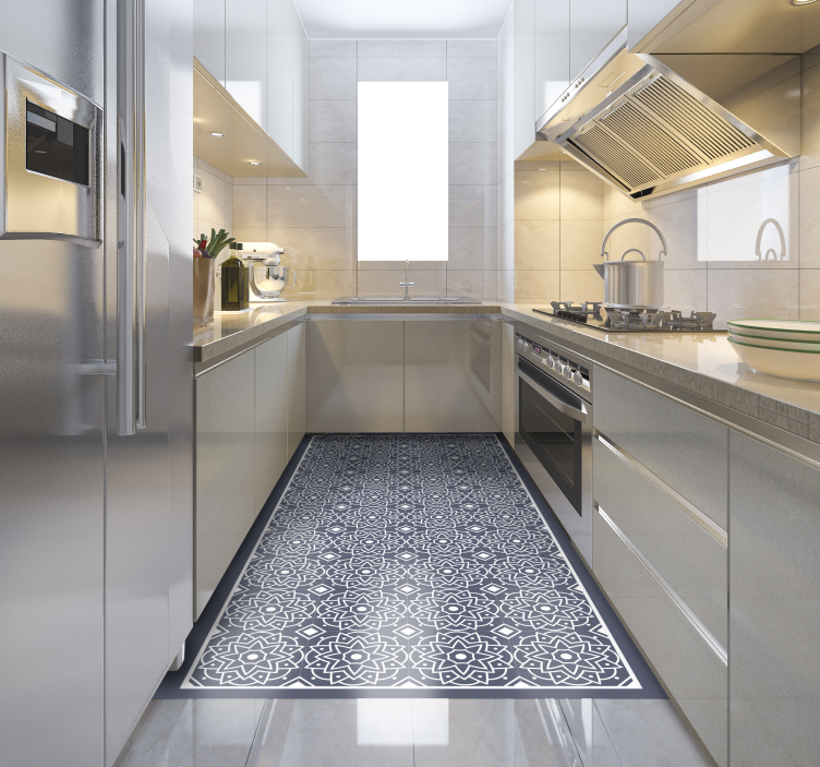 Modré a etnické vzory mozaikové podlahové dlaždice - Tenstickers