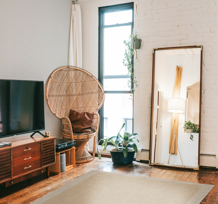 Teplon béžový prírodný minimalistický koberec - Tenstickers