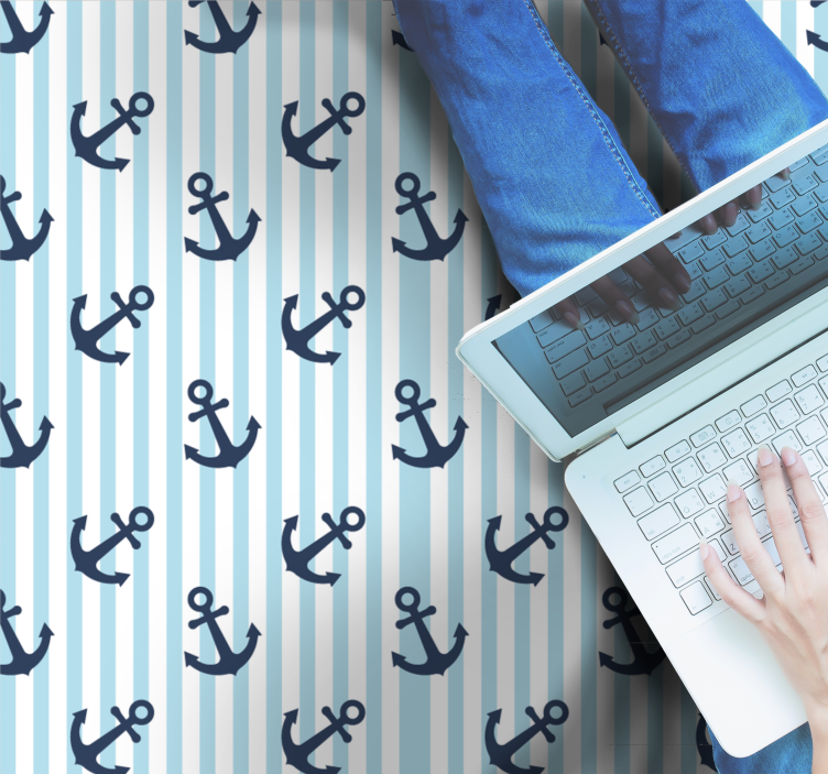 Tmavomodré dlaždice so zvislými pruhmi so vzorom - Tenstickers