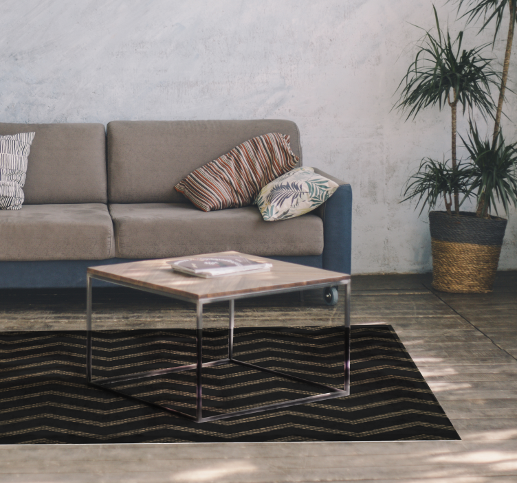 Tmavý cik cak pruhy vinyl koberec - Tenstickers