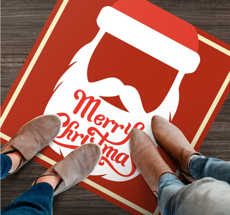 Veselý vianočný santa brada vianočný vinylový koberec - Tenstickers