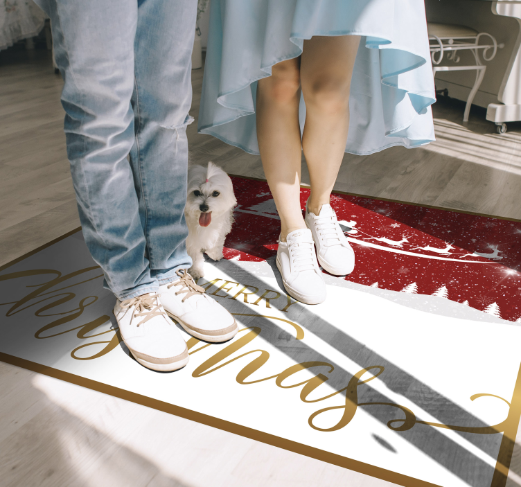 Vianočné vlny vinyl koberec obývacia izba - Tenstickers