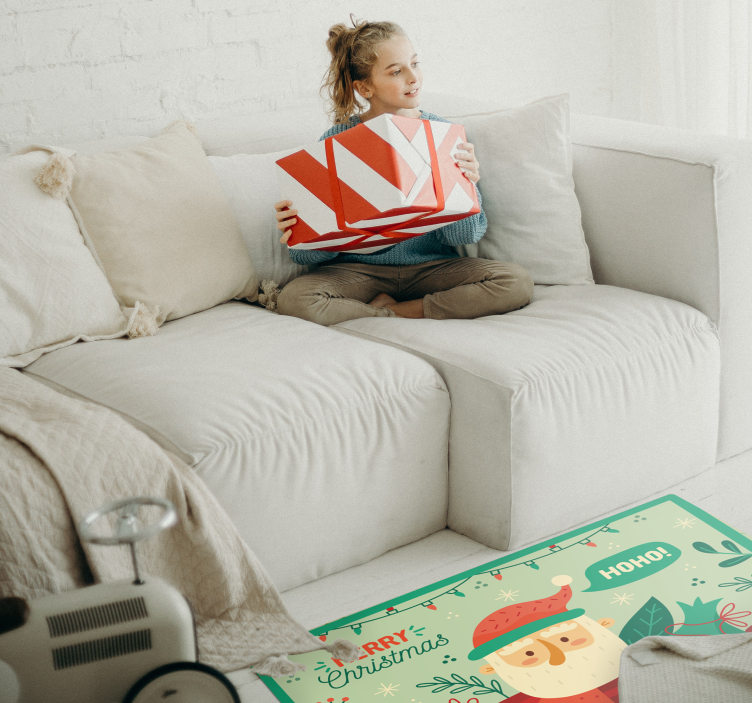 vianočný vinylový koberec slávnostné santa ilustrácie - Tenstickers