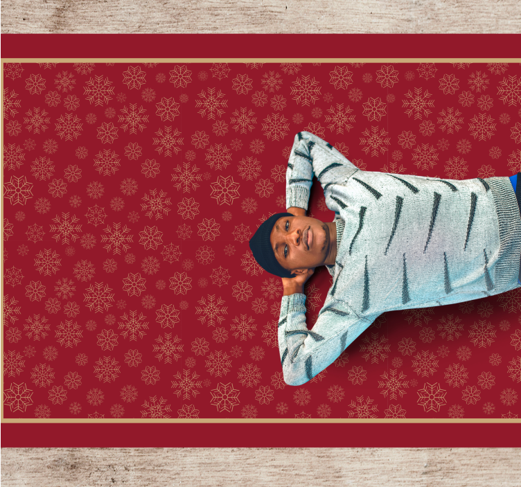 vianočný vinylový koberec slávnostný vzor snehových vločiek - Tenstickers