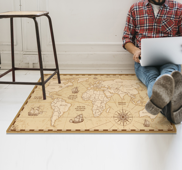 úžasný vinyl koberec s mapou sveta - Tenstickers