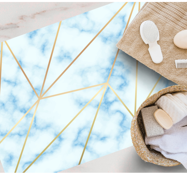 koberce v kúpeľni so svetlomodrým mramorovým efektom - Tenstickers