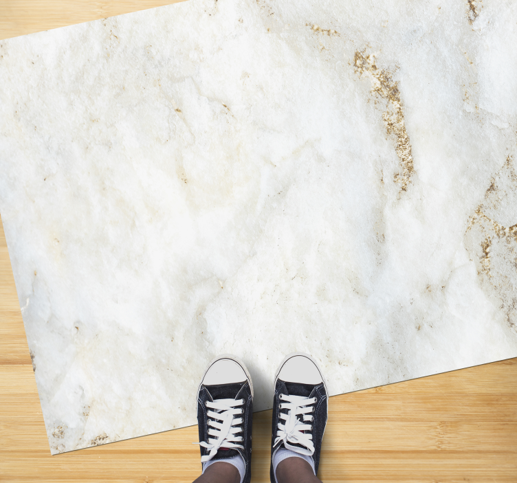 Vinylový koberec z bieleho a zlatého mramoru z kameňa - Tenstickers