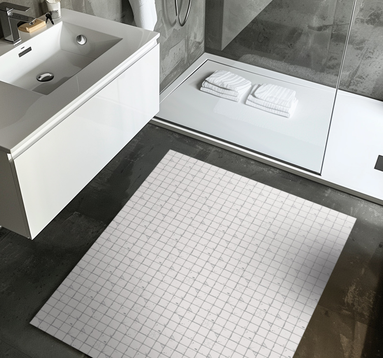 vinylový koberec kachličky svetlosivé staré dlaždice - Tenstickers