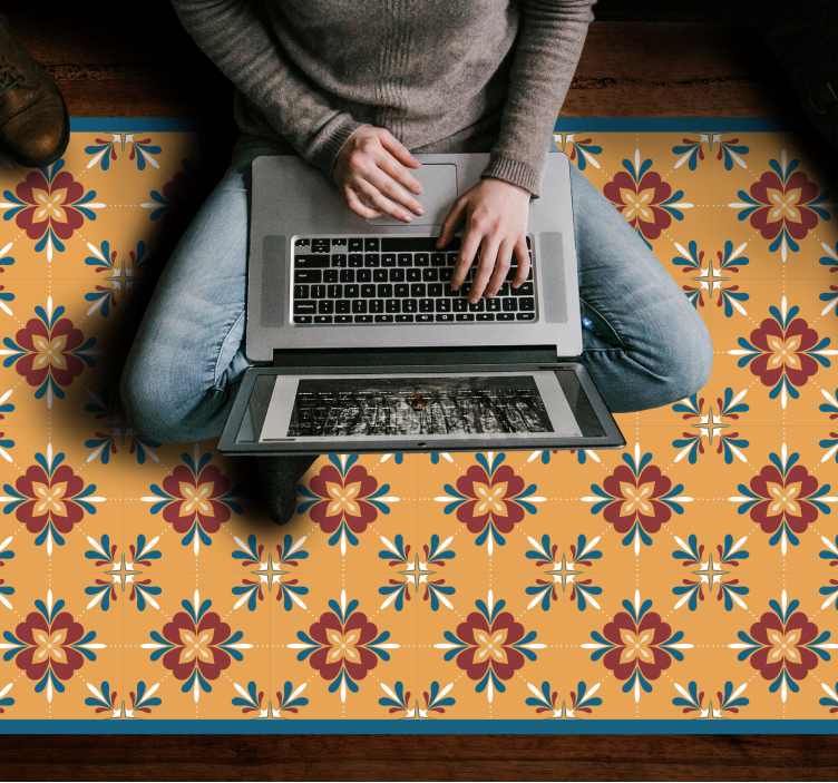 vinylový koberec kachličky harmónia kvetinovej mozaiky - Tenstickers